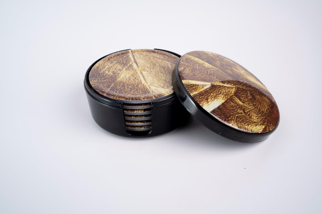 SUPERWARE | Pure Melamine | Coasters - Autumn Gold | Set Of 8 Pcs | Stain Free, Glazed Finish