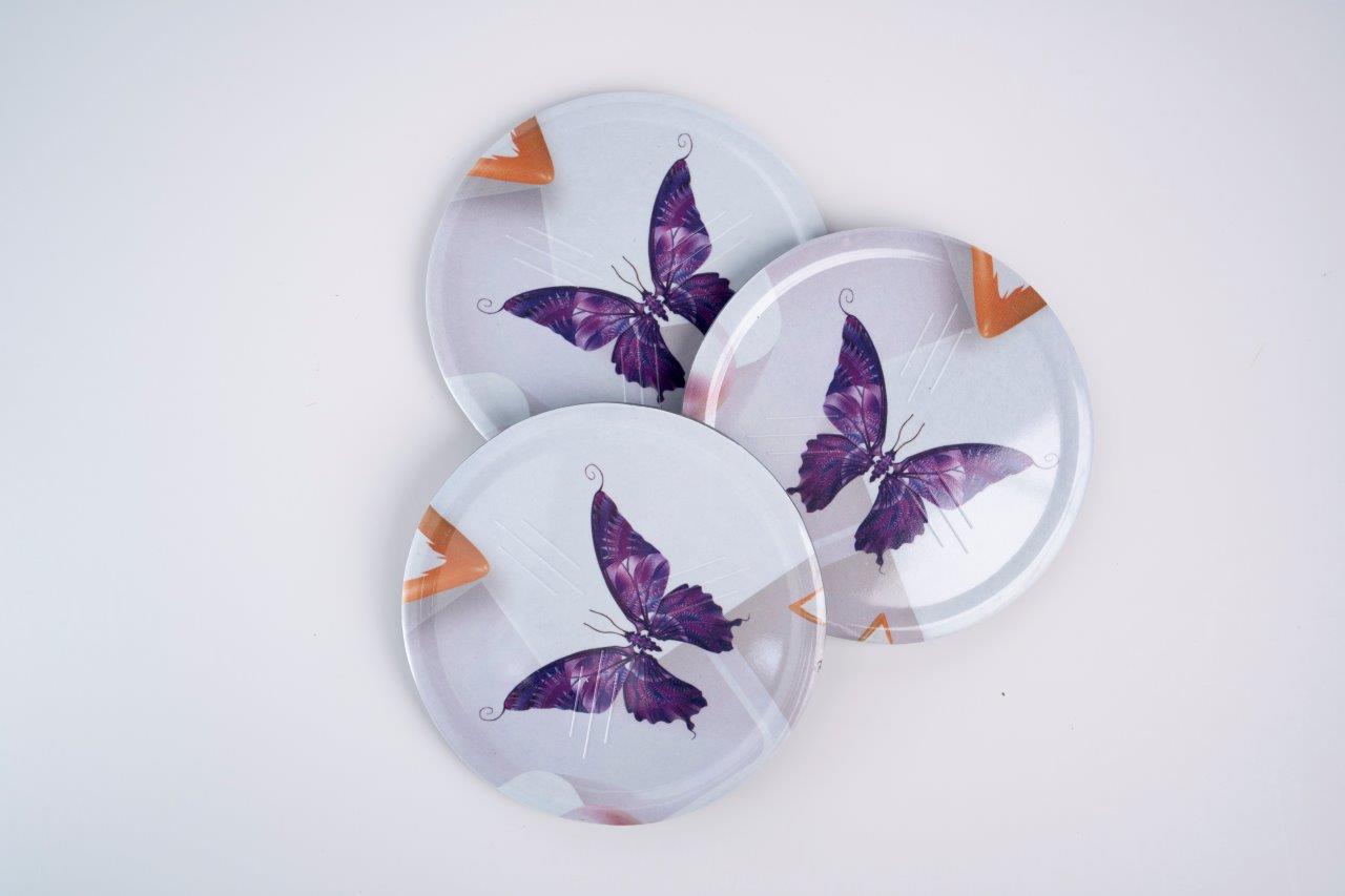 SUPERWARE | Pure Melamine | Coasters - C-Butterfly | Set Of 8 Pcs | Stain Free, Glazed Finish