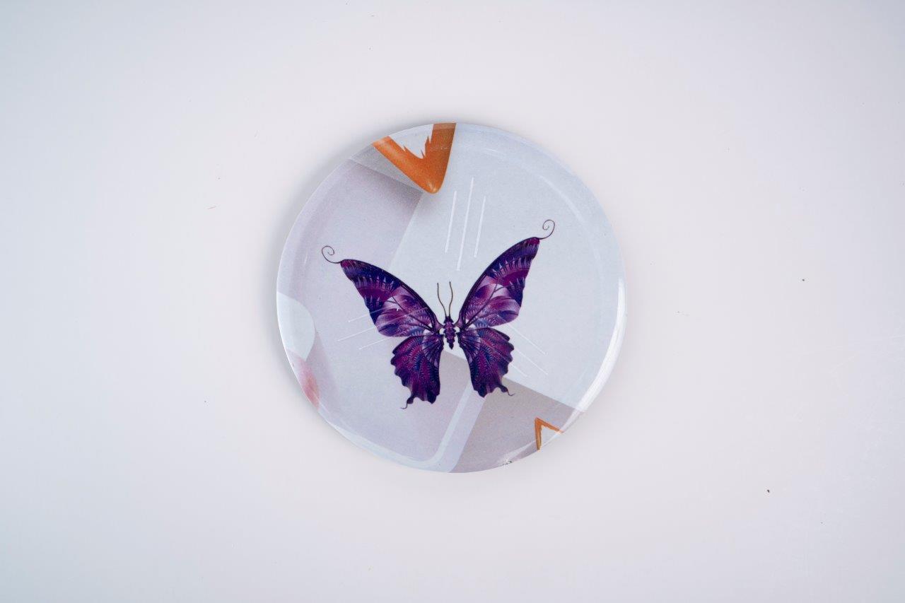 SUPERWARE | Pure Melamine | Coasters - C-Butterfly | Set Of 8 Pcs | Stain Free, Glazed Finish