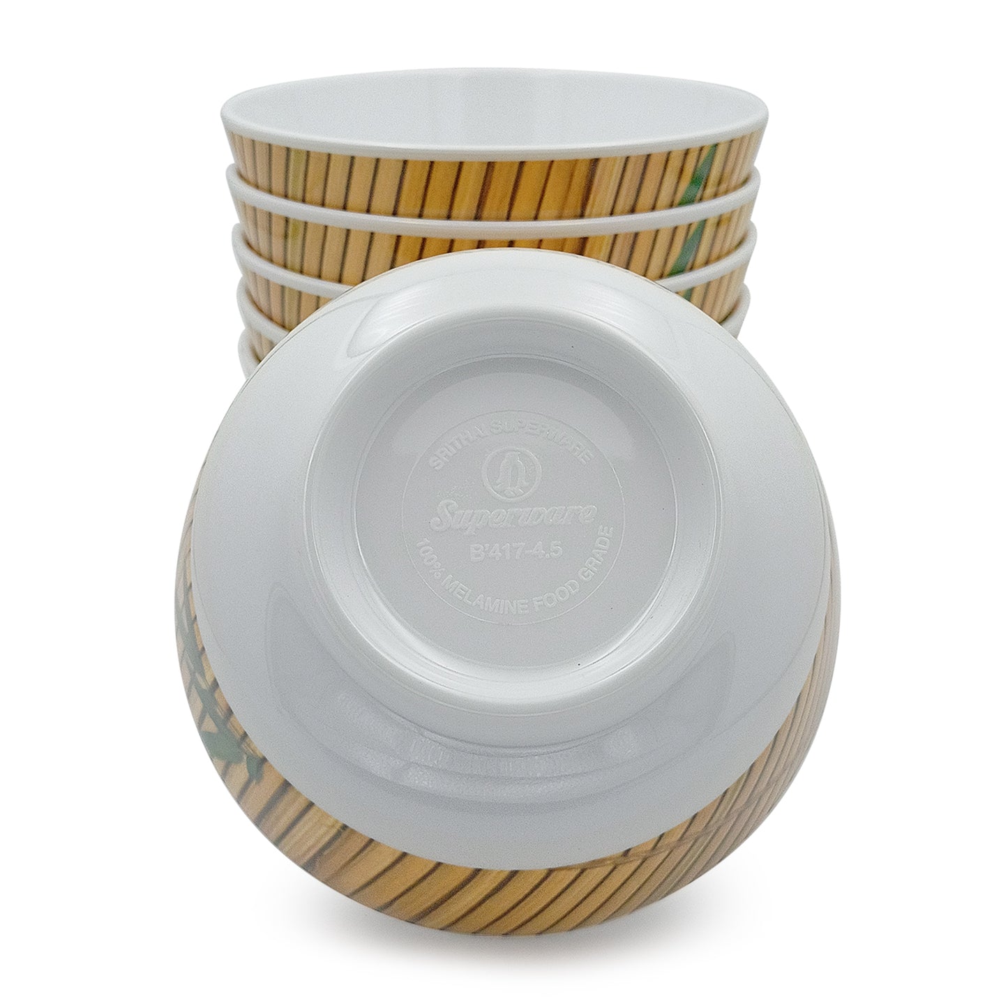SUPERWARE | Pure Melamine | Katori Set - Bamboo (3.5") | 6 Nos.| Stain Free, Glazed Finish