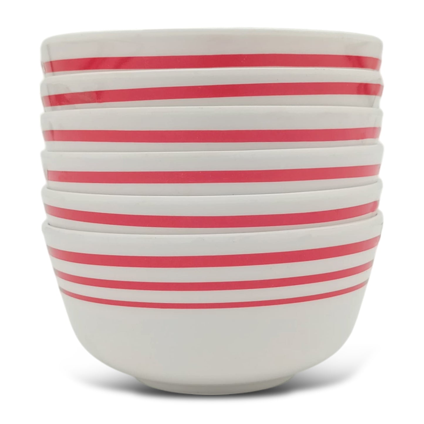 SUPERWARE | Pure Melamine | Soup Bowl Set - Red Lines (4.5") | 6 Nos.| Stain Free, Glazed Finish