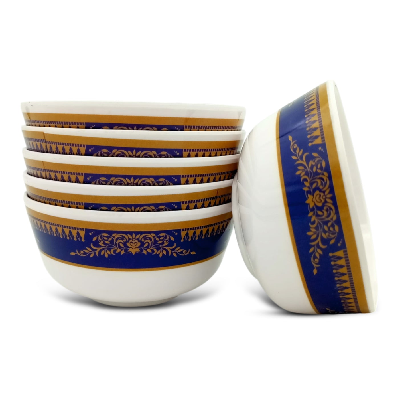 SUPERWARE | Pure Melamine | Katori Set - Blue Crown (3.5") | 6 Nos. | Stain Free, Glazed Finish