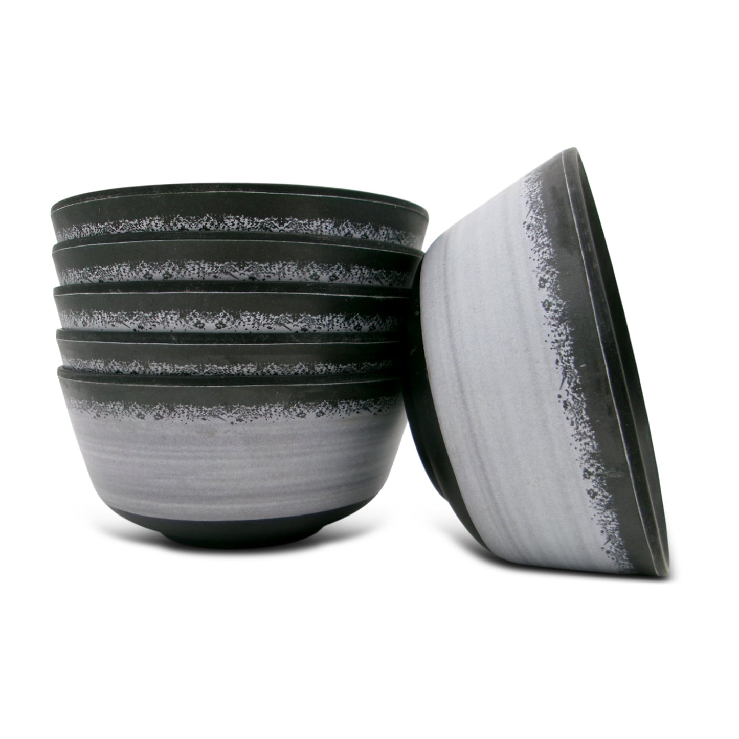 SUPERWARE | Pure Melamine | Katori Set - Circular Black-Matte (3.5") | 6 Nos. | Stain Free, Glazed Finish