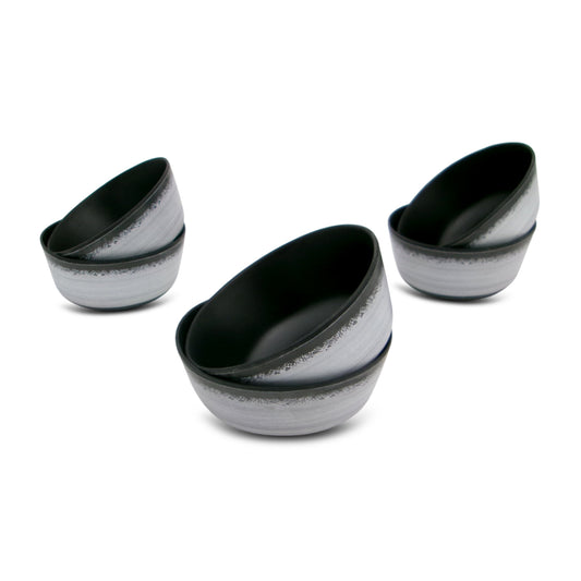 SUPERWARE | Pure Melamine | Katori Set - Circular Black-Matte (3.5") | 6 Nos. | Stain Free, Glazed Finish