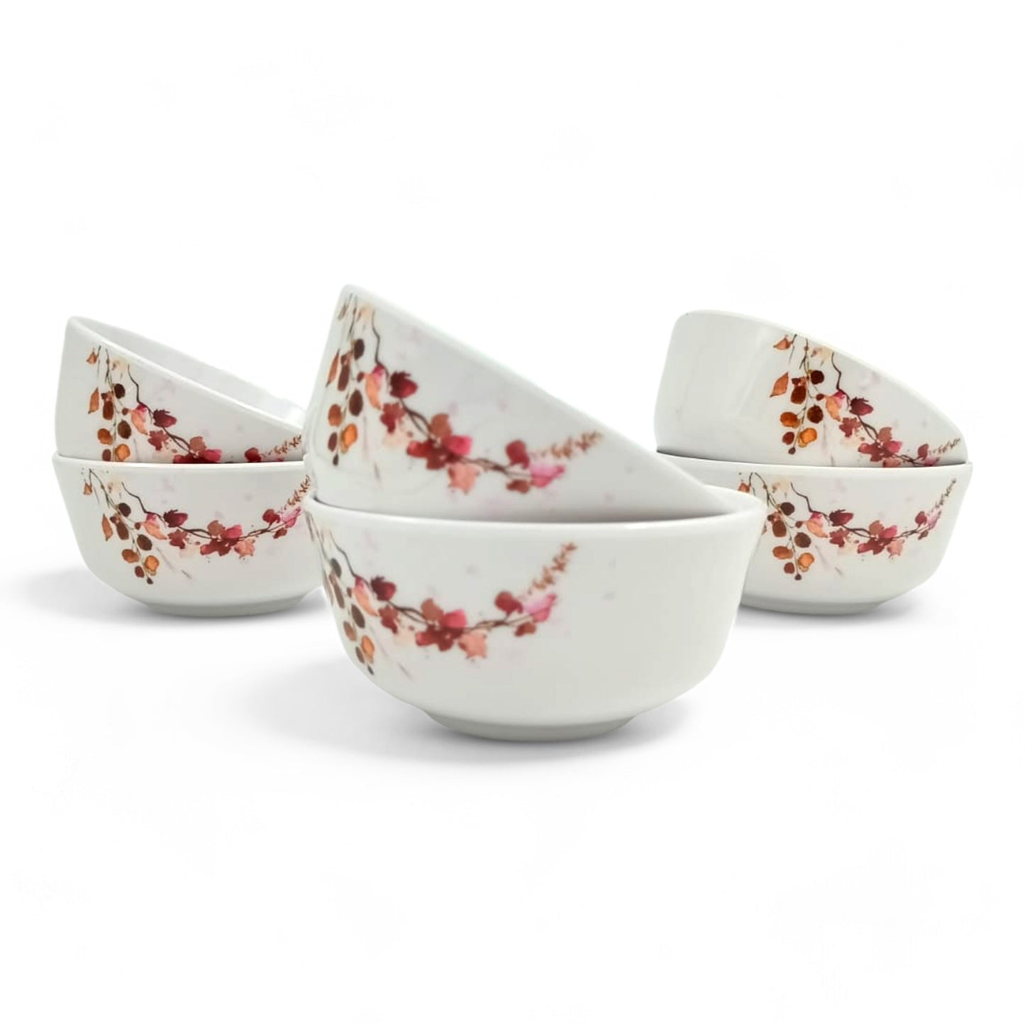 SUPERWARE | Pure Melamine | Katori Set - Fleurish (3.5") | 6 Nos. | Stain Free, Glazed Finish