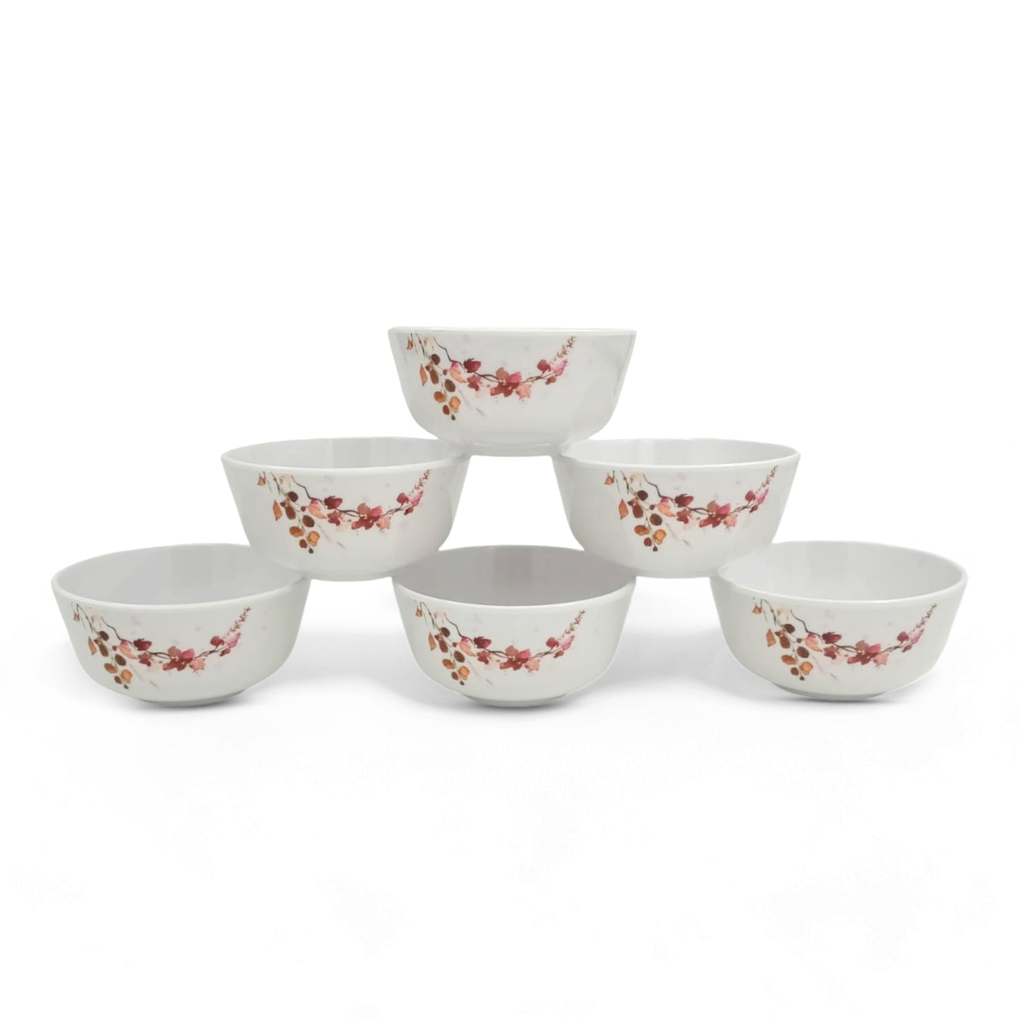 SUPERWARE | Pure Melamine | Katori Set - Fleurish (3.5") | 6 Nos. | Stain Free, Glazed Finish