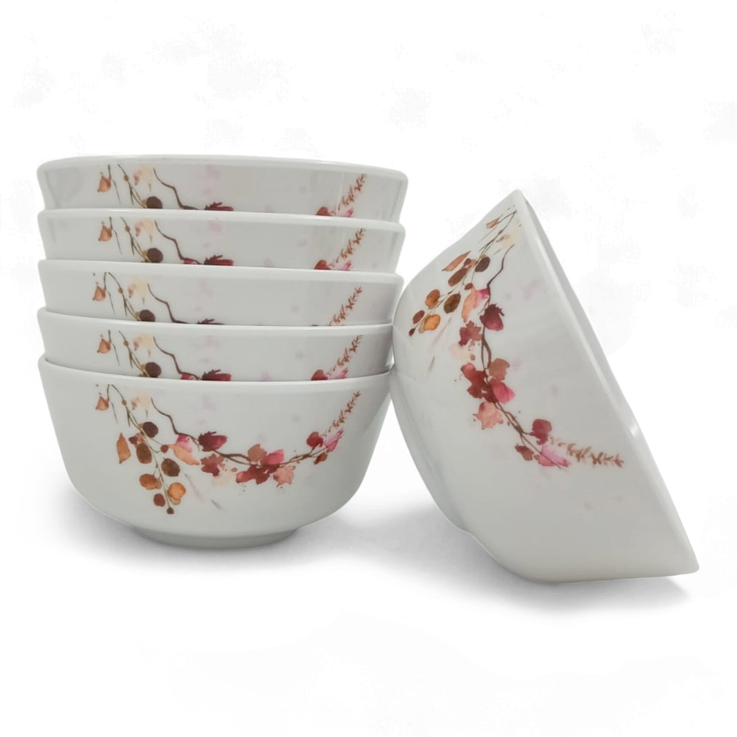 SUPERWARE | Pure Melamine | Katori Set - Fleurish (3.5") | 6 Nos. | Stain Free, Glazed Finish