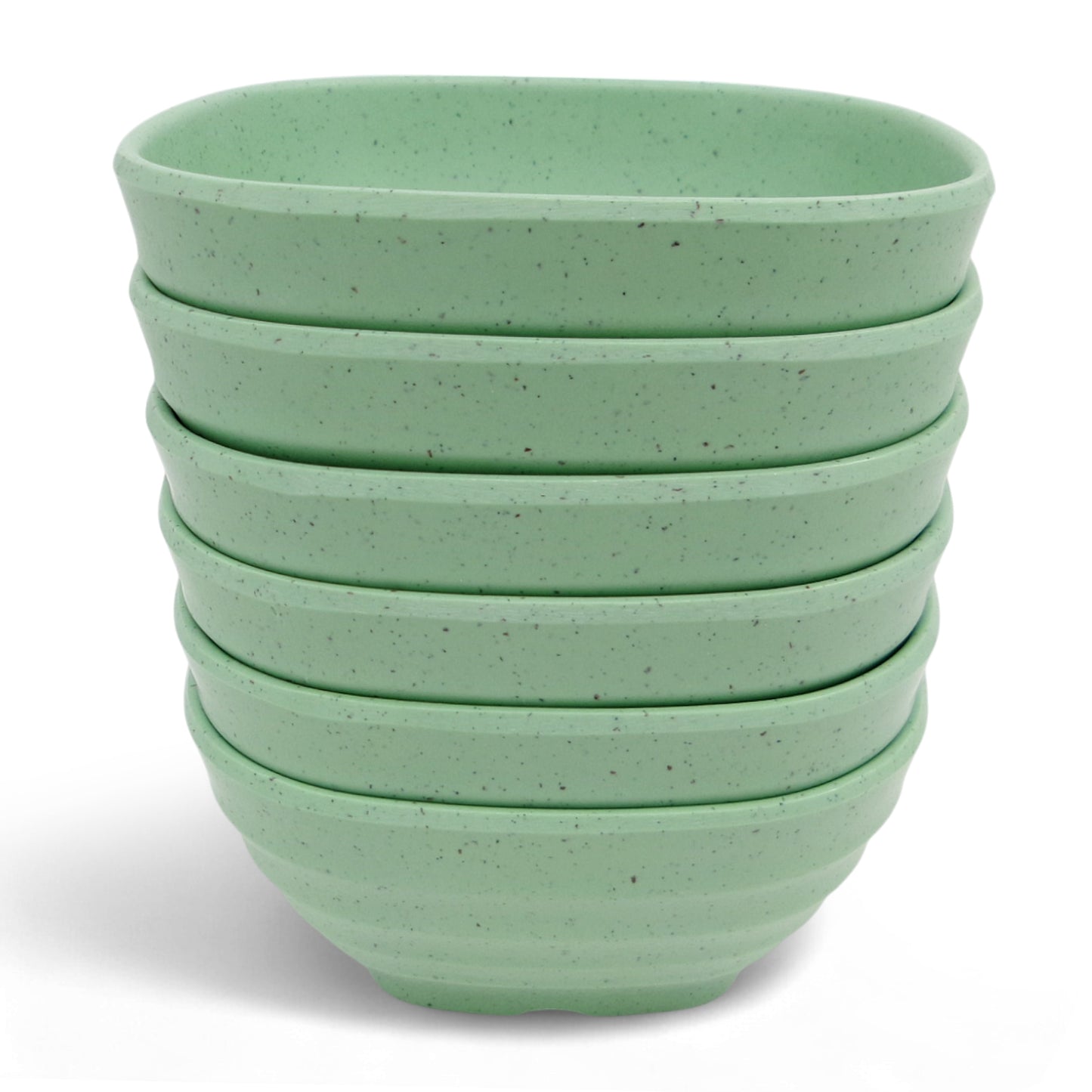 SUPERWARE | Pure Melamine | Square Soup Bowl Set - Green Sand (4.25") | 6 Nos. | Stain Free, Glazed Finish