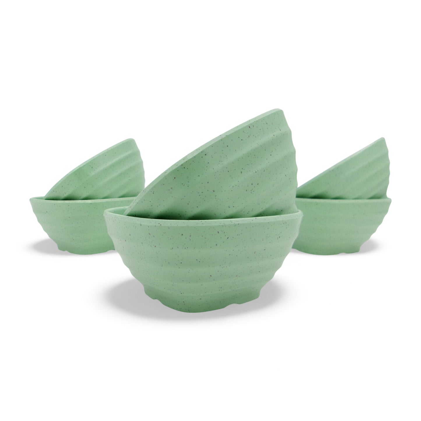 SUPERWARE | Pure Melamine | Square Soup Bowl Set - Green Sand (4.25") | 6 Nos. | Stain Free, Glazed Finish