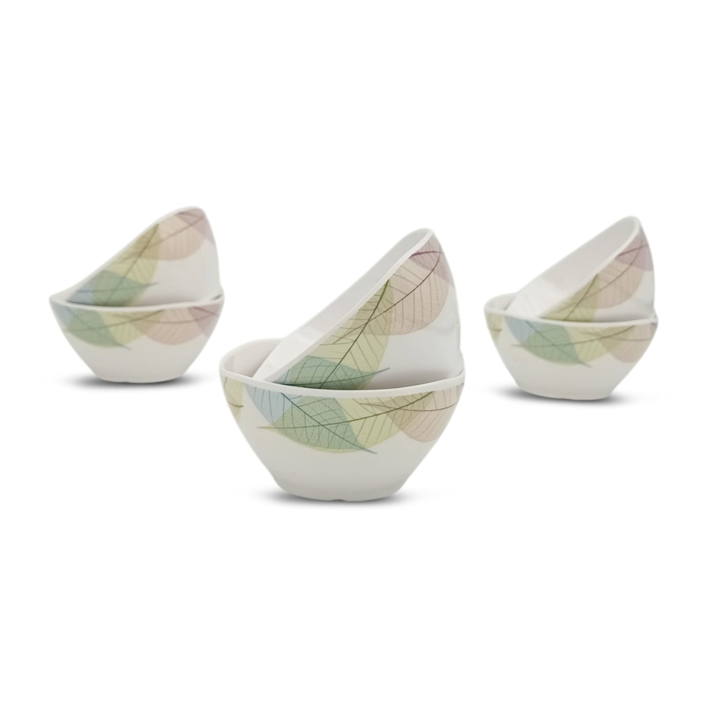 SUPERWARE | Pure Melamine | Soup Bowl Set - Leaf Fantasy (4.5") | 6 Nos.| Stain Free, Glazed Finish
