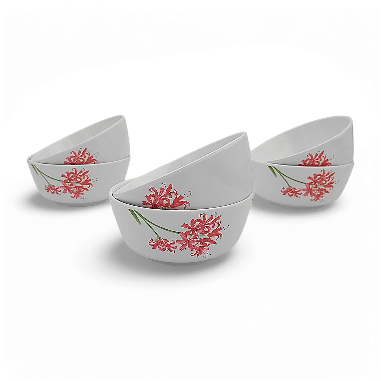 SUPERWARE | Pure Melamine | Soup Bowl Set - Orchid Blossom (4.5") | 6 Nos.| Stain Free, Glazed Finish