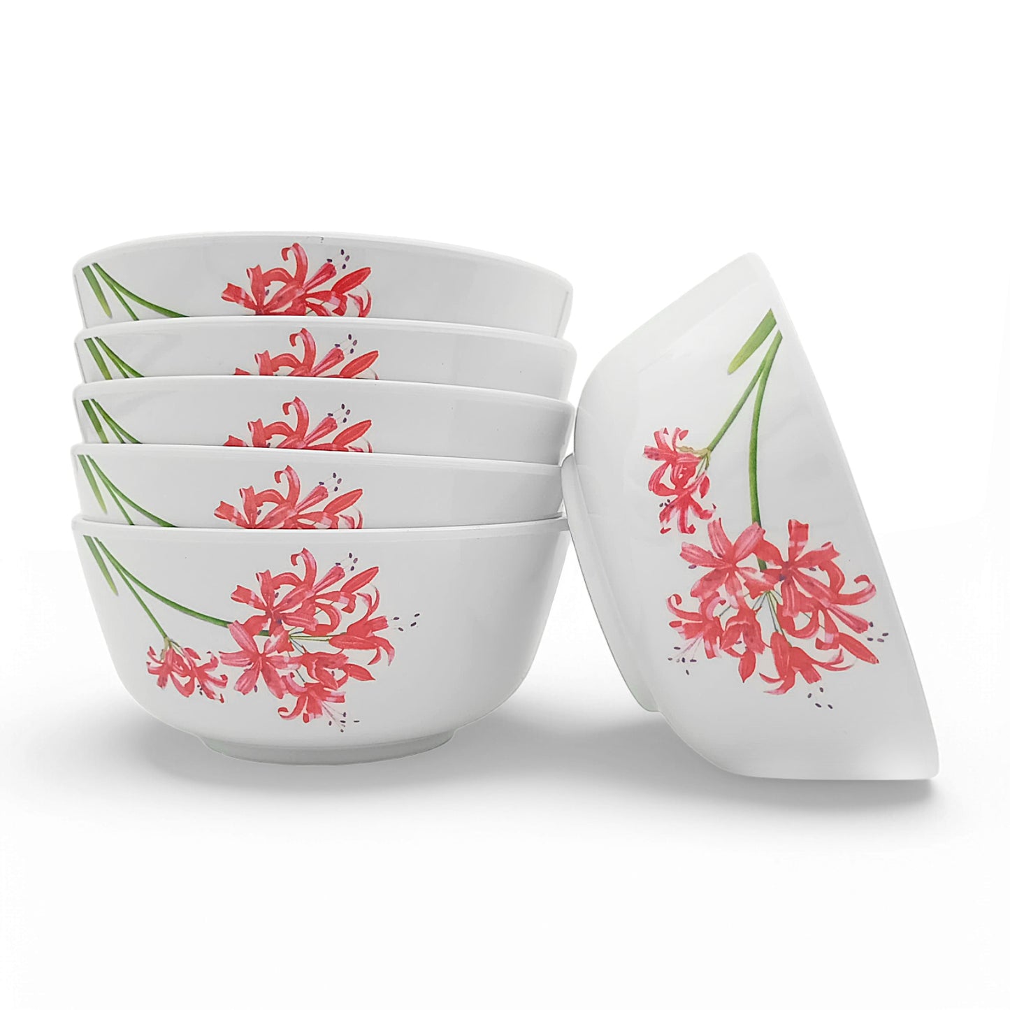 SUPERWARE | Pure Melamine | Soup Bowl Set - Orchid Blossom (4.5") | 6 Nos.| Stain Free, Glazed Finish