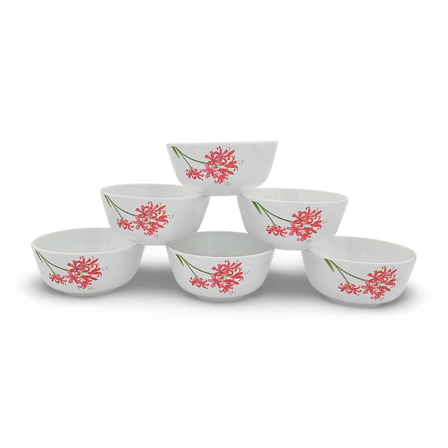 SUPERWARE | Pure Melamine | Soup Bowl Set - Orchid Blossom (4.5") | 6 Nos.| Stain Free, Glazed Finish