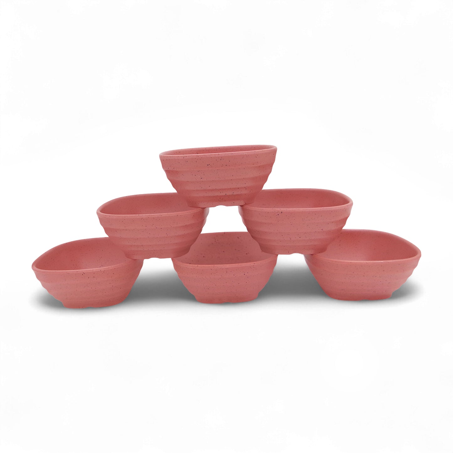 SUPERWARE | Pure Melamine | Square Soup Bowl Set - Pink Sand (4.25") | 6 Nos. | Stain Free, Glazed Finish