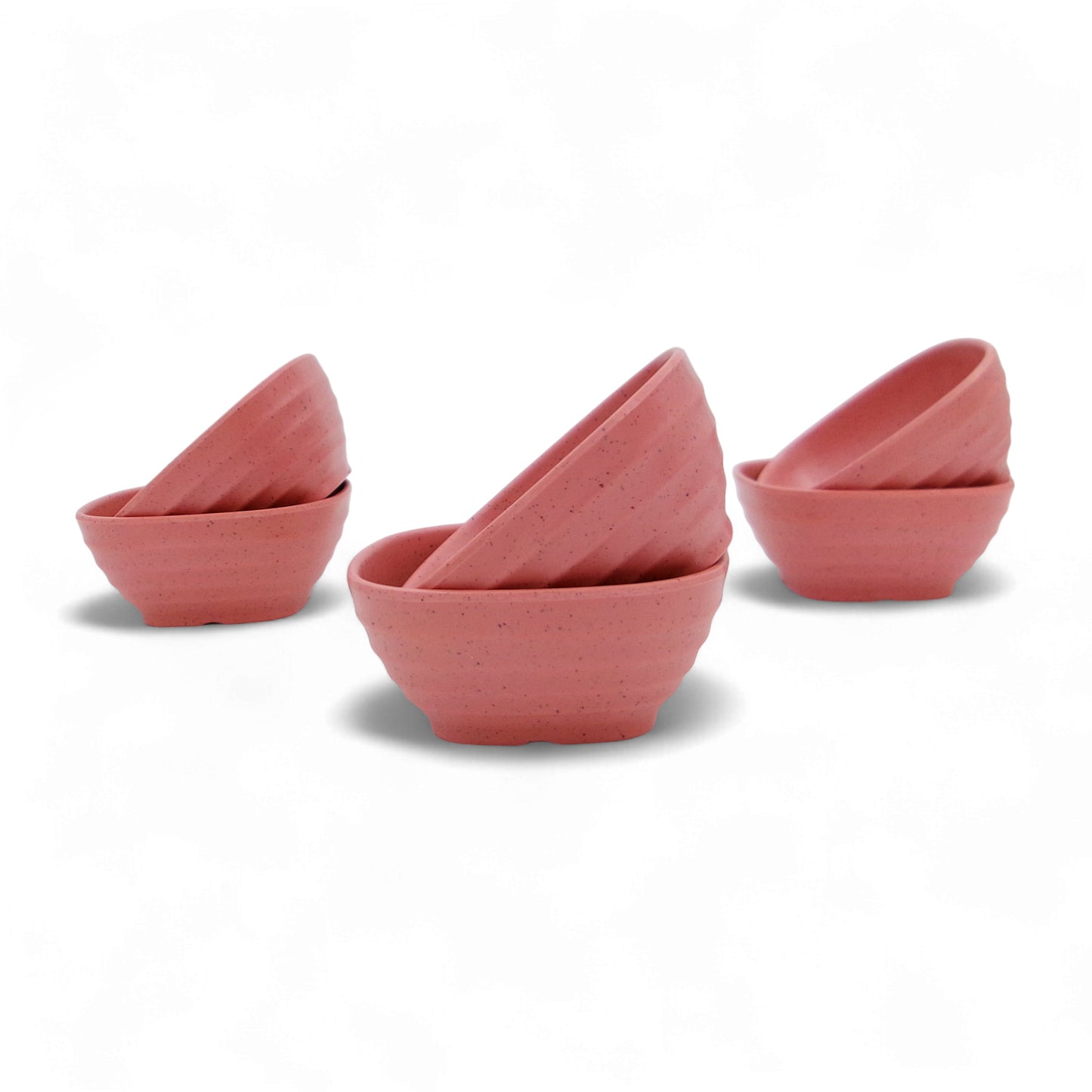 SUPERWARE | Pure Melamine | Square Soup Bowl Set - Pink Sand (4.25") | 6 Nos. | Stain Free, Glazed Finish