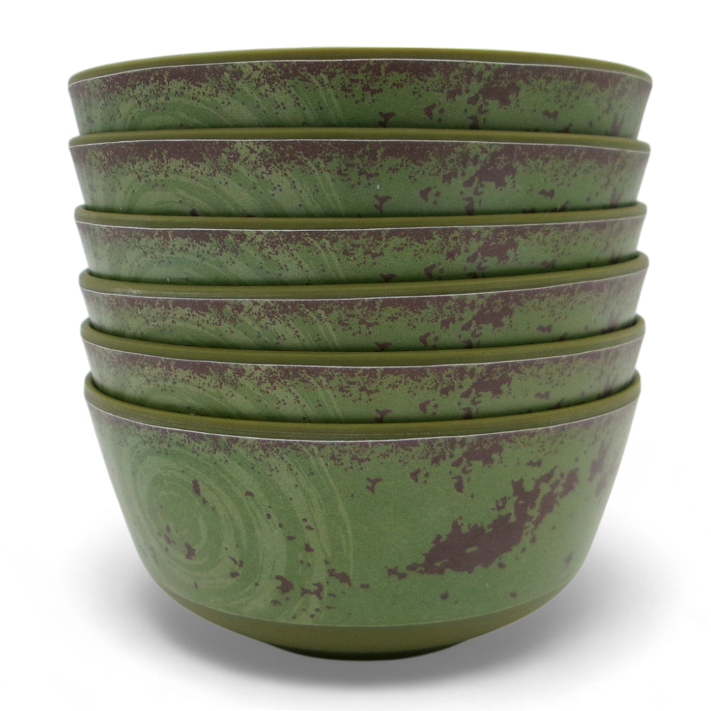 SUPERWARE | Pure Melamine | Bowl Set - Rustic Q Olive Green-Matte 4" | 6 Nos. | Stain Free, Glazed Finish