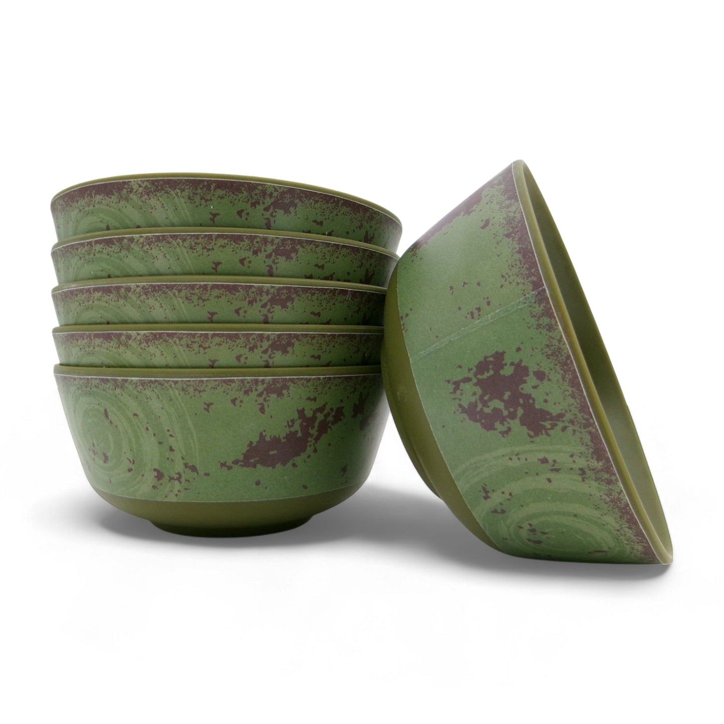 SUPERWARE | Pure Melamine | Bowl Set - Rustic Q Olive Green-Matte 4" | 6 Nos. | Stain Free, Glazed Finish