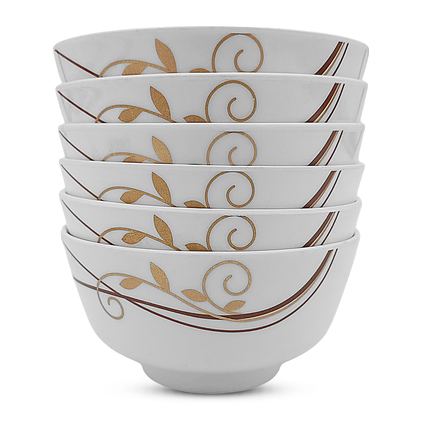 SUPERWARE | Pure Melamine | Bowl Set - Spiral Fluer 4" | 6 Nos. | Stain Free, Glazed Finish