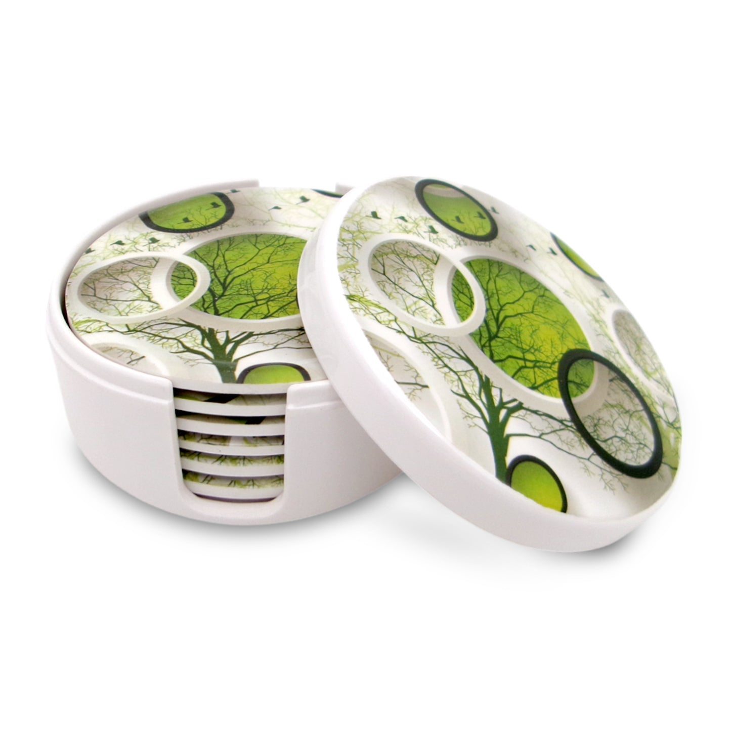 SUPERWARE | Pure Melamine | Coasters- B&T | Set Of 8 Pcs | Stain Free, Glazed Finish