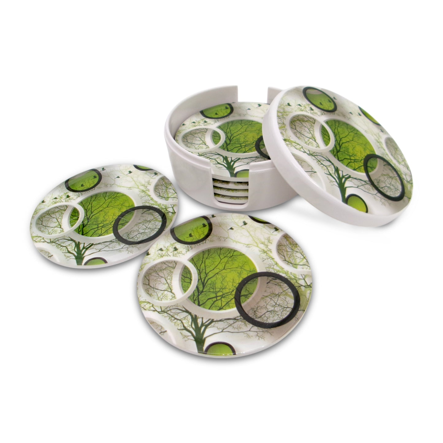 SUPERWARE | Pure Melamine | Coasters- B&T | Set Of 8 Pcs | Stain Free, Glazed Finish