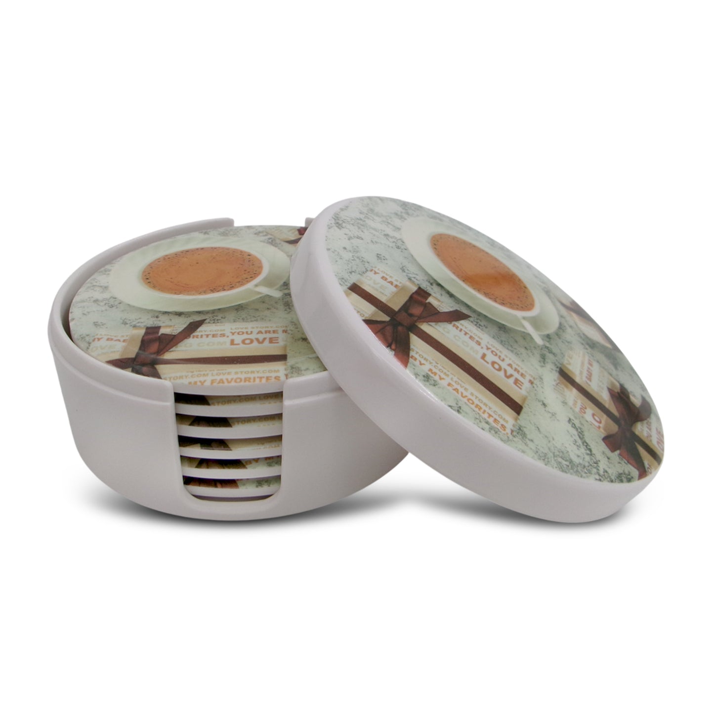 SUPERWARE | Pure Melamine | Coasters- Cappuchino | Set Of 8 Pcs | Stain Free, Glazed Finish