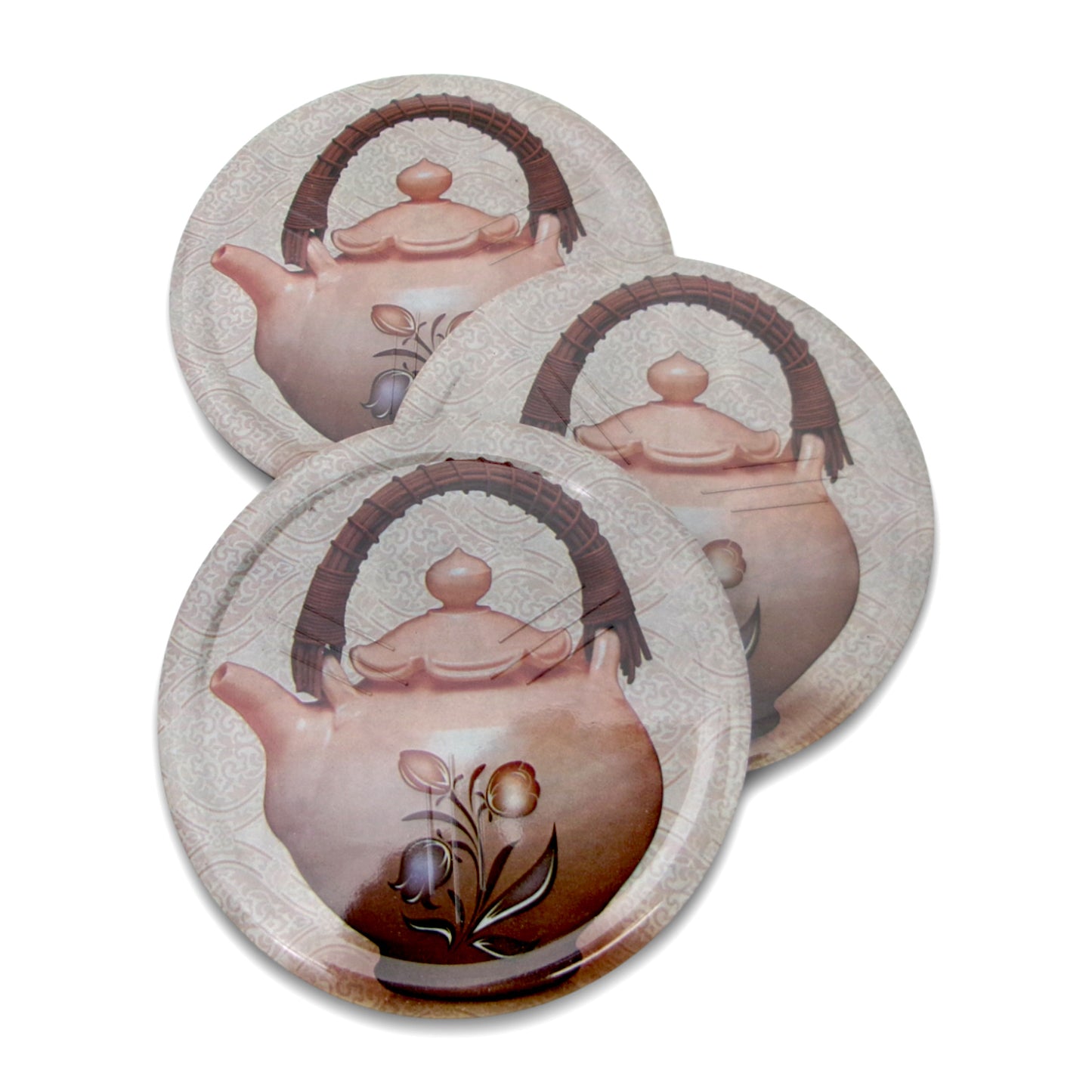 SUPERWARE | Pure Melamine | Coasters- Cha On Black | Set Of 8 Pcs | Stain Free, Glazed Finish