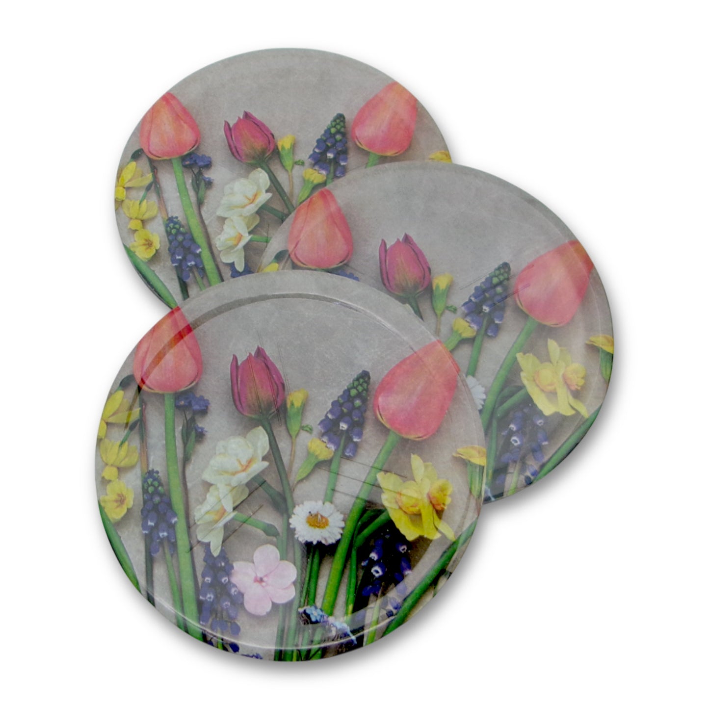 SUPERWARE | Pure Melamine | Coasters- Early Bloom on Black | Set Of 8 Pcs | Stain Free, Glazed Finish