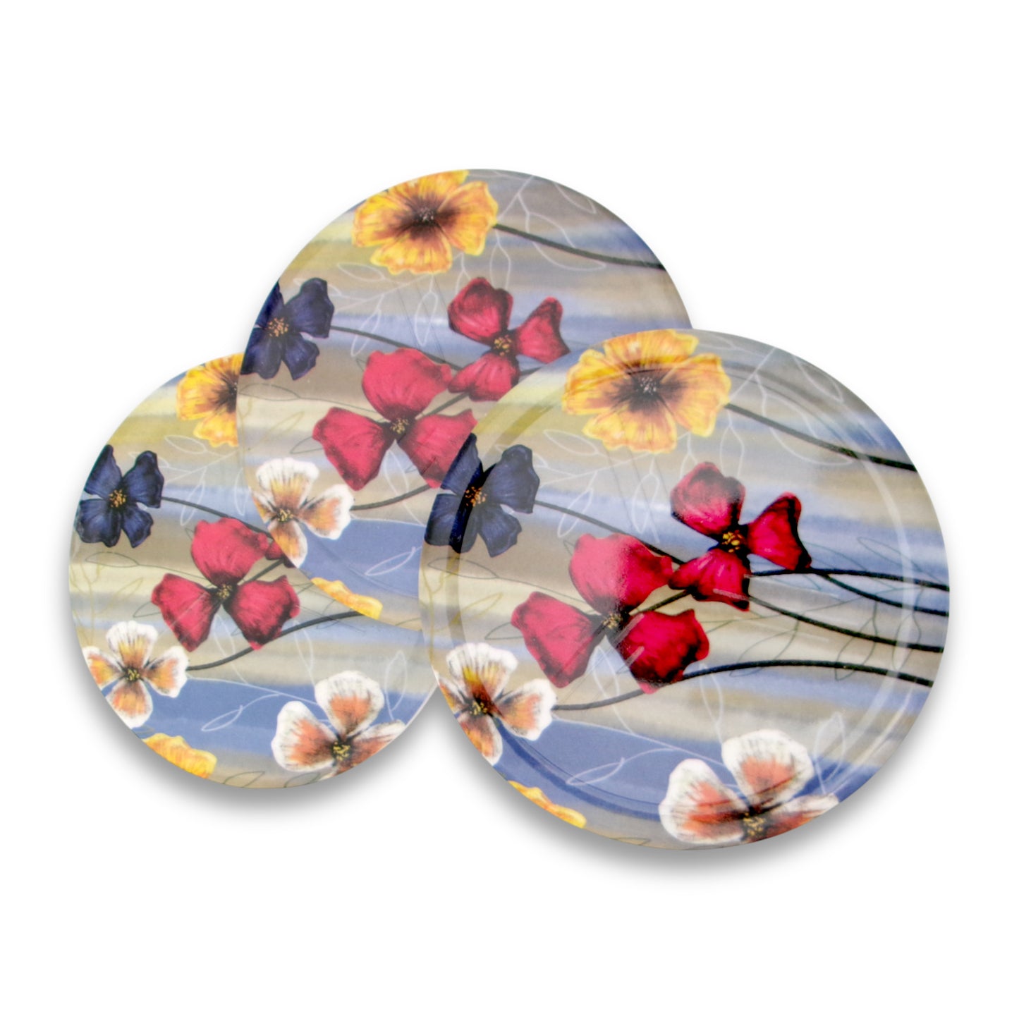 SUPERWARE | Pure Melamine | Coasters- Elora Flower | Set Of 8 Pcs | Stain Free, Glazed Finish