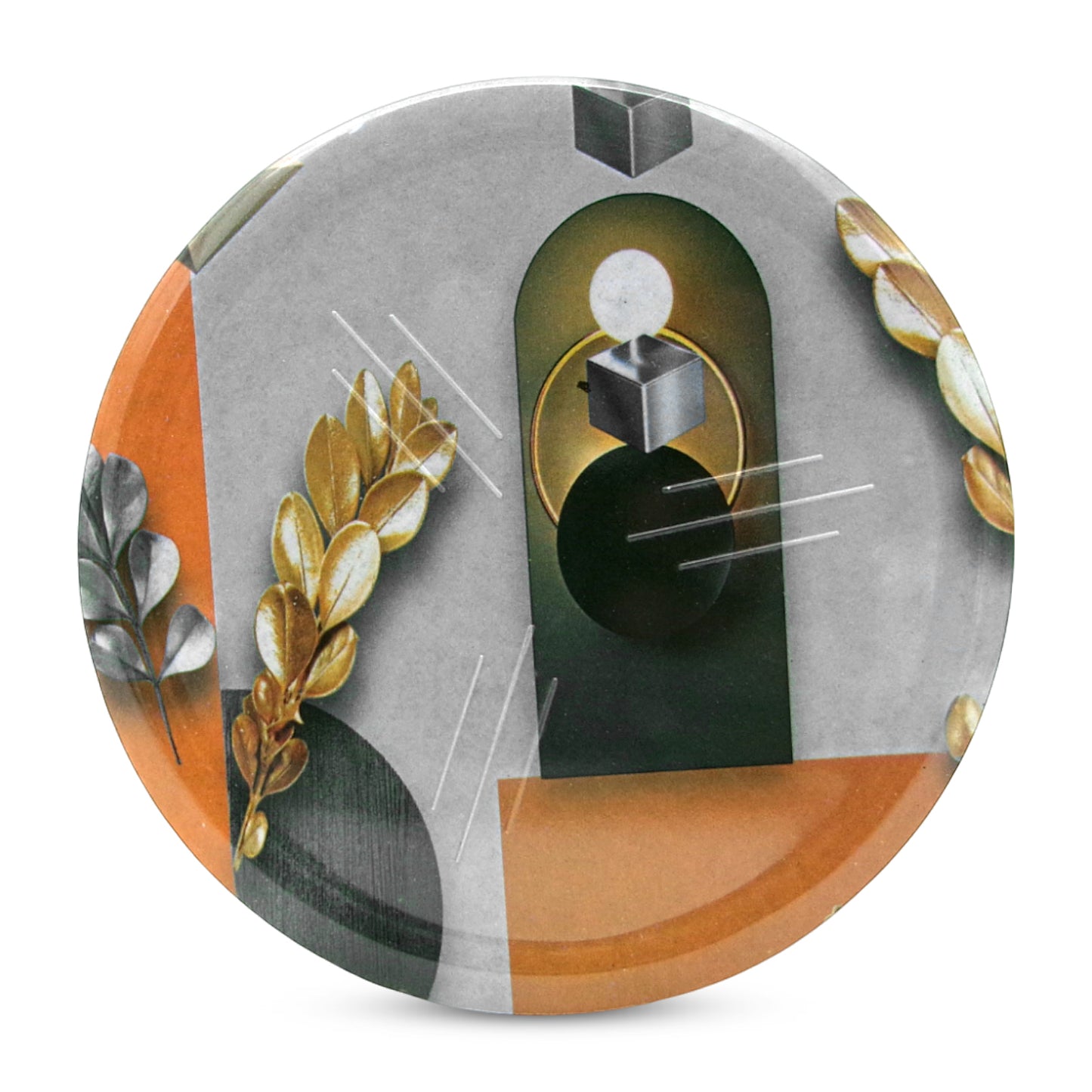 SUPERWARE | Pure Melamine | Coasters - Foliage On Black | Set Of 8 Pcs | Stain Free, Glazed Finish