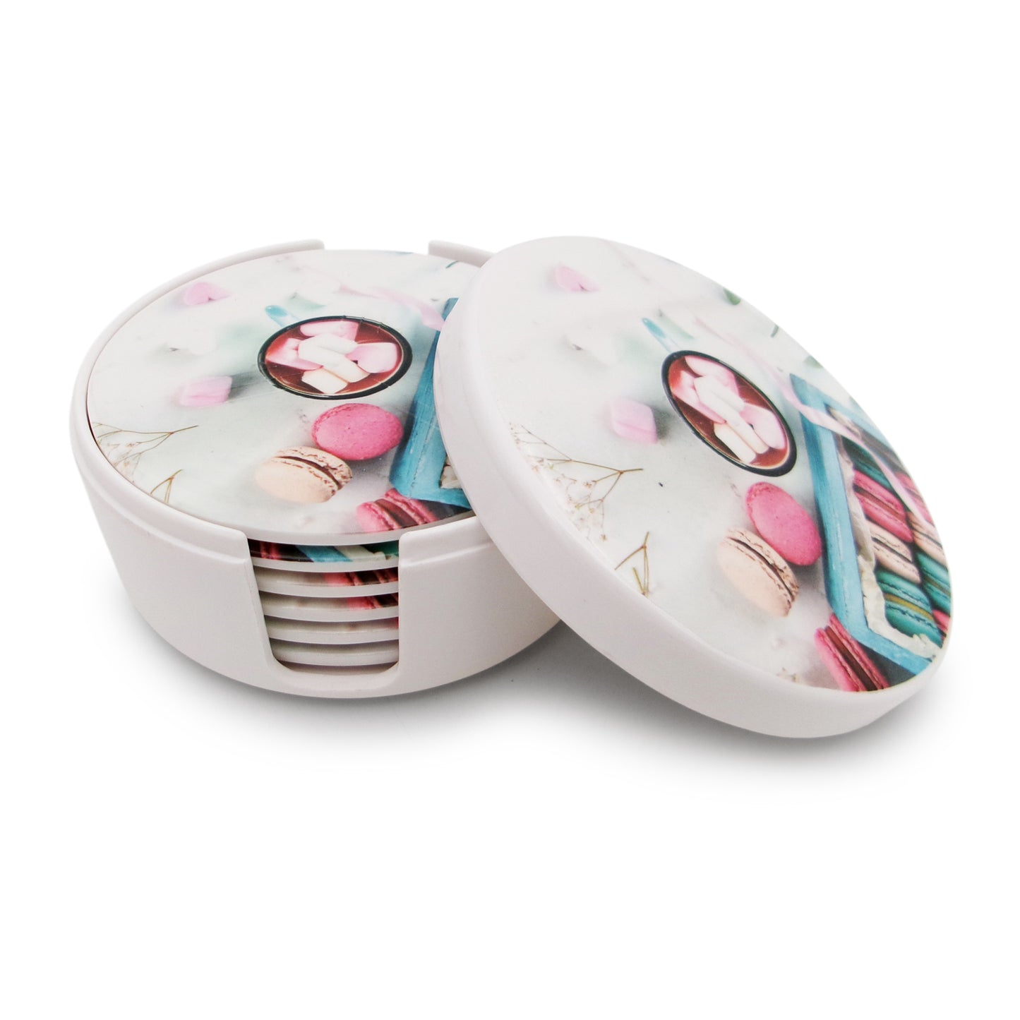 SUPERWARE | Pure Melamine | Coasters - Macaron | Set Of 8 Pcs | Stain Free, Glazed Finish