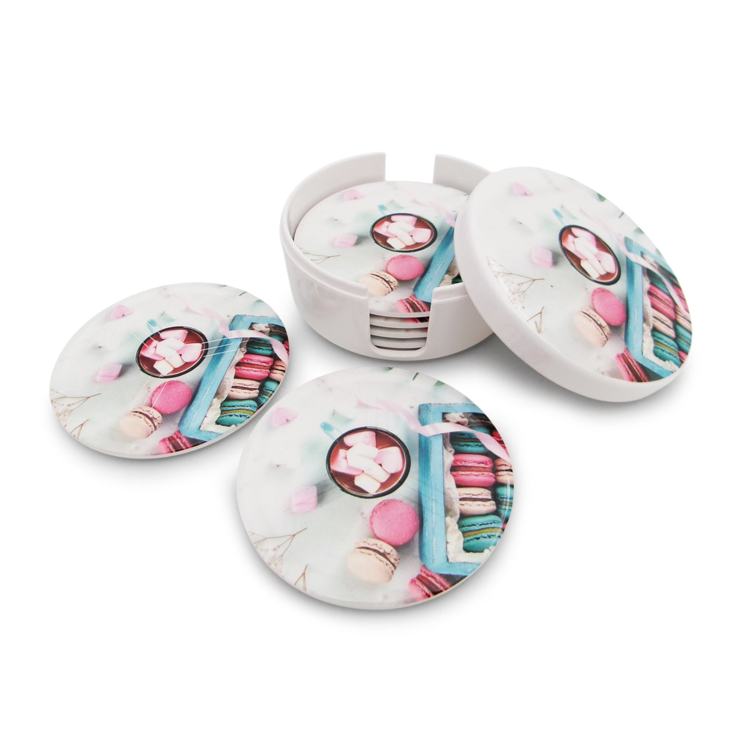 SUPERWARE | Pure Melamine | Coasters - Macaron | Set Of 8 Pcs | Stain Free, Glazed Finish