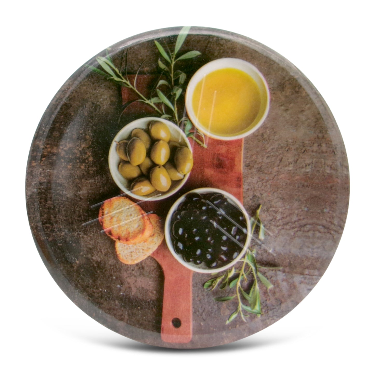 SUPERWARE | Pure Melamine | Coasters - Olive Oil On White | Set Of 8 Pcs | Stain Free, Glazed Finish