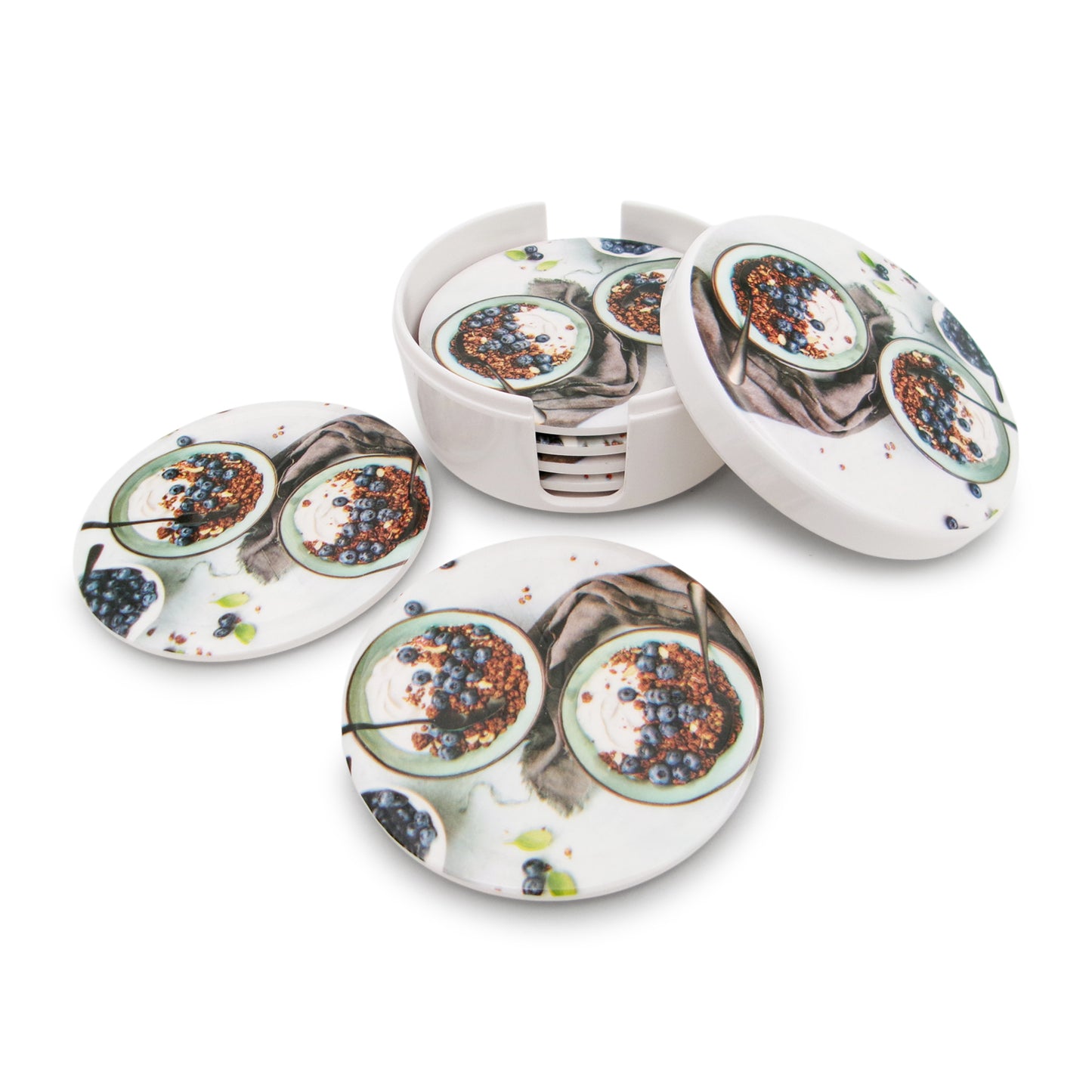 SUPERWARE | Pure Melamine | Coasters - Pudding | Set Of 8 Pcs | Stain Free, Glazed Finish