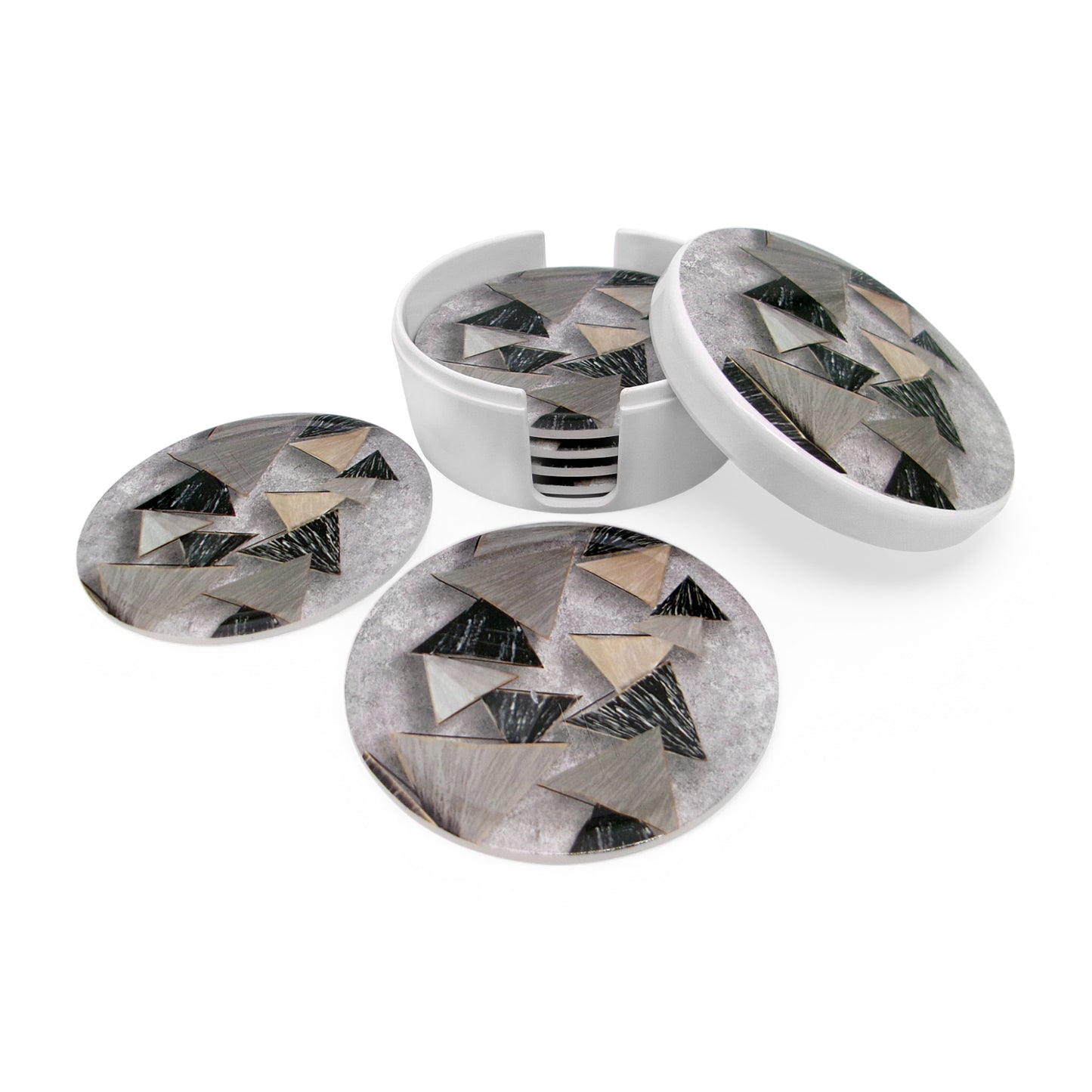 SUPERWARE | Pure Melamine | Coasters - Puzzles on White | Set Of 8 Pcs | Stain Free, Glazed Finish