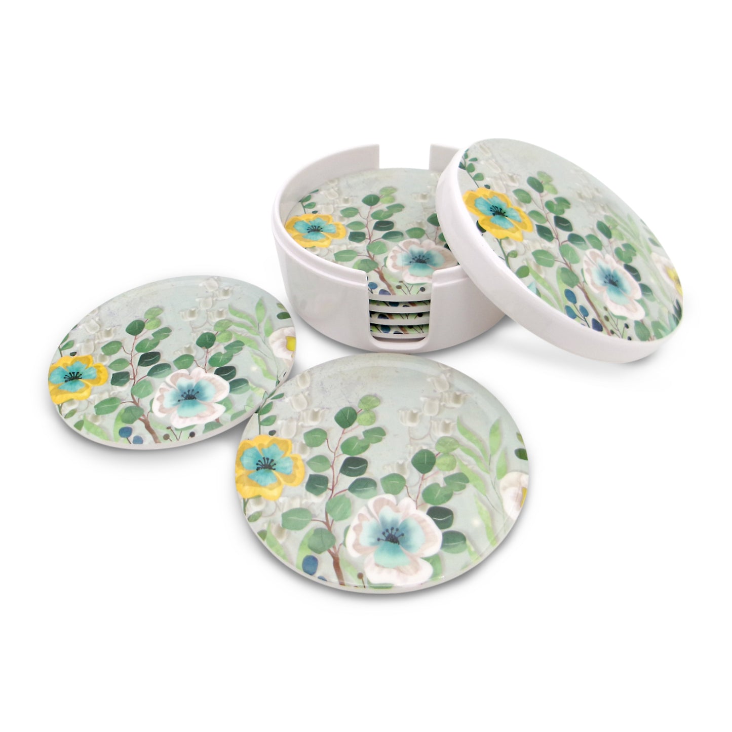 SUPERWARE | Pure Melamine | Coasters- Spring | Set Of 8 Pcs | Stain Free, Glazed Finish