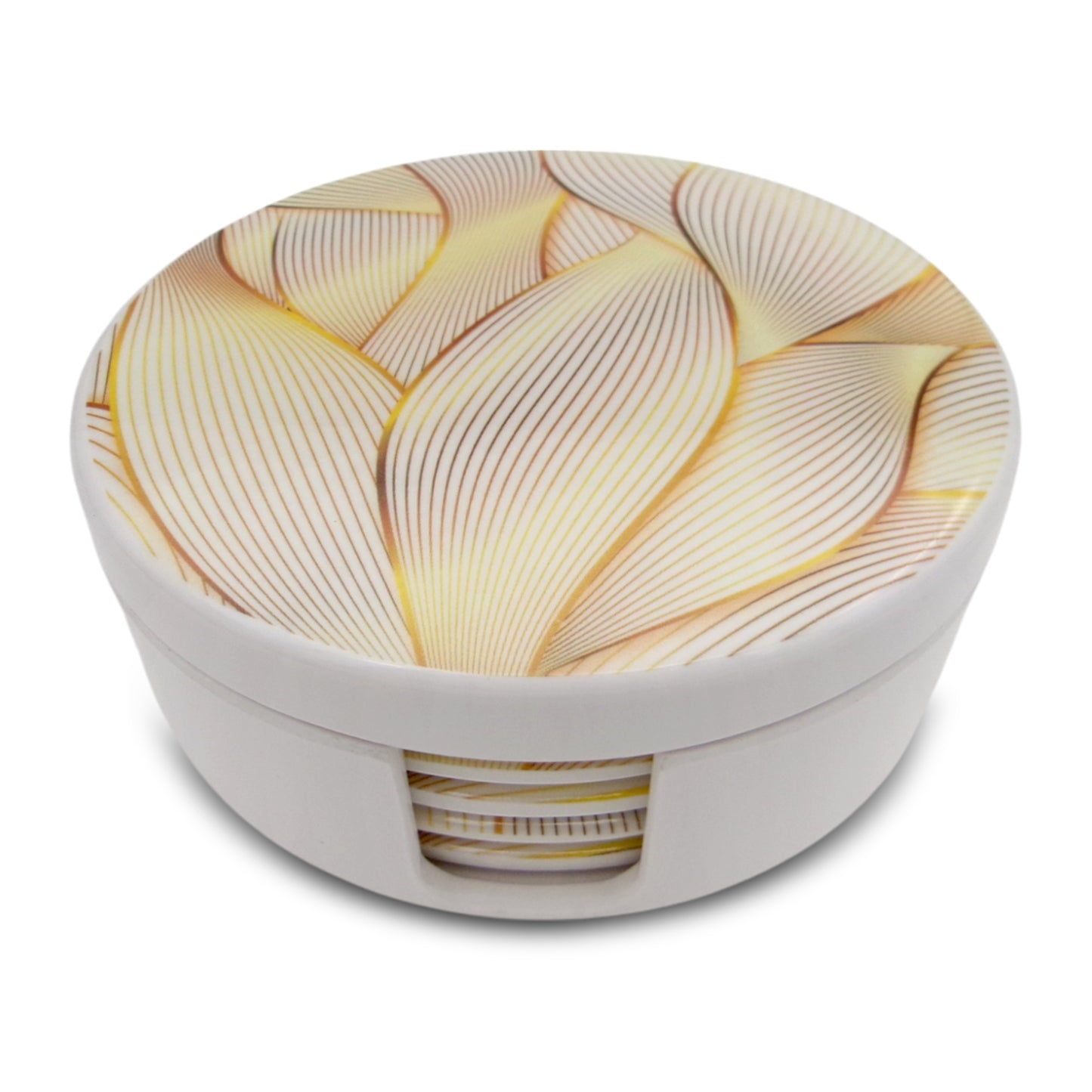 SUPERWARE | Pure Melamine | Coasters - Steamless on White | Set Of 8 Pcs | Stain Free, Glazed Finish