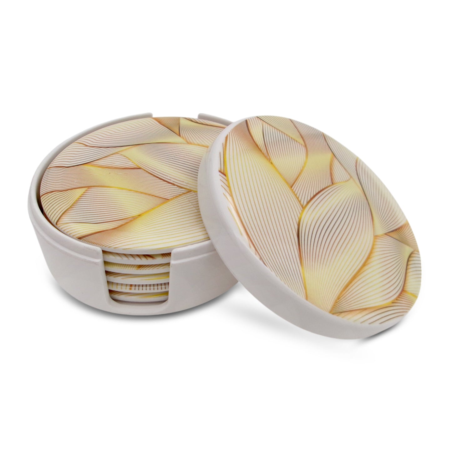 SUPERWARE | Pure Melamine | Coasters - Steamless on White | Set Of 8 Pcs | Stain Free, Glazed Finish