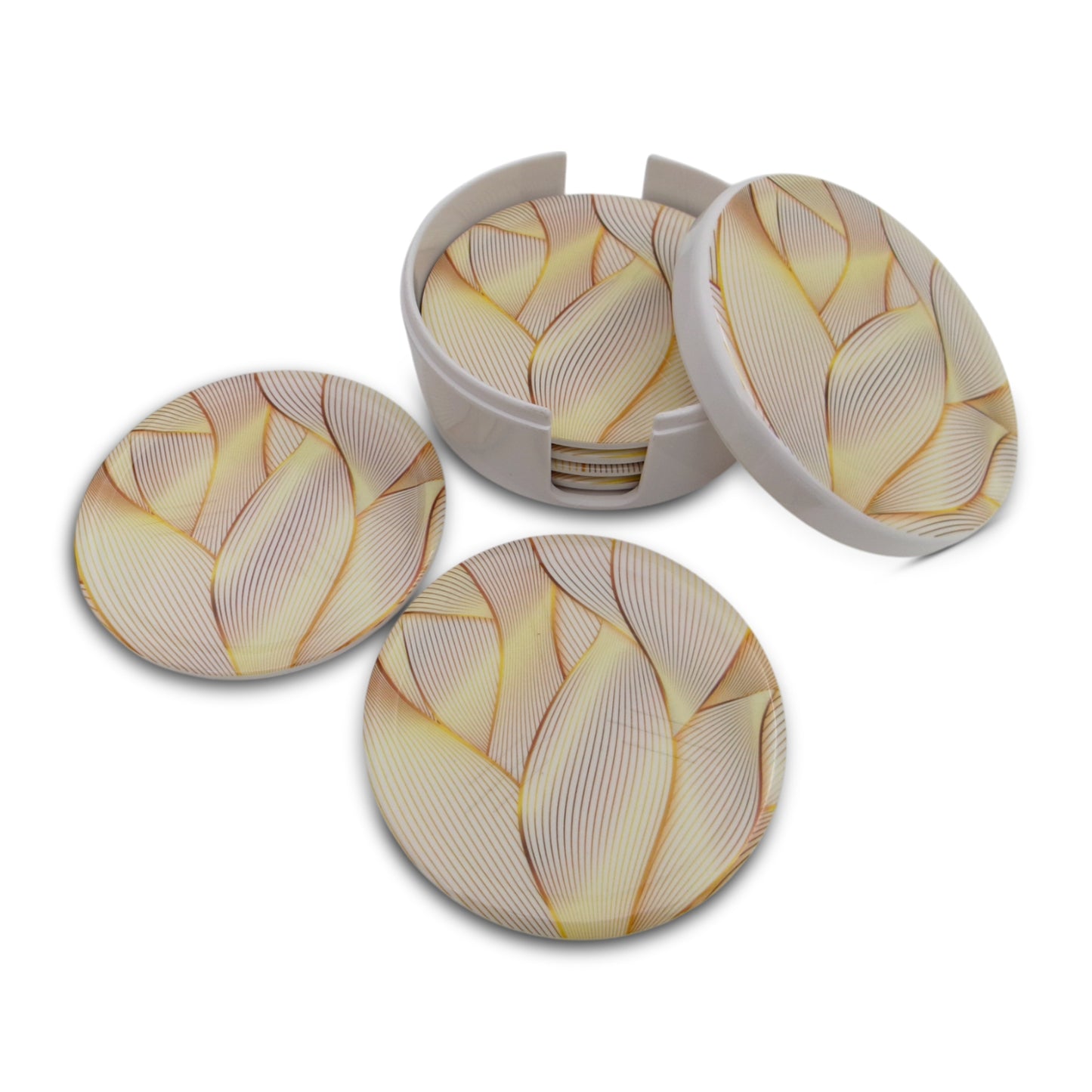 SUPERWARE | Pure Melamine | Coasters - Steamless on White | Set Of 8 Pcs | Stain Free, Glazed Finish