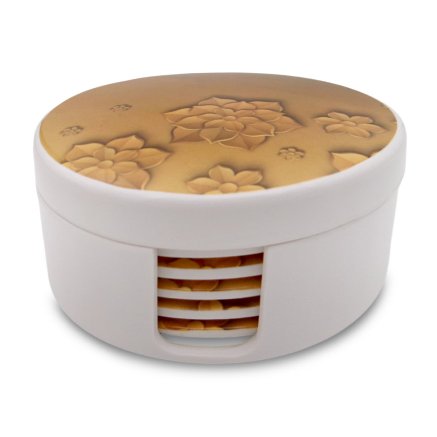 SUPERWARE | Pure Melamine | Coasters- Sunflower | Set Of 8 Pcs | Stain Free, Glazed Finish