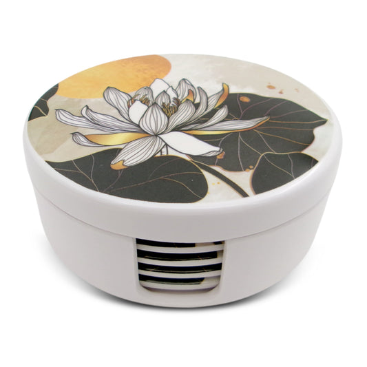 SUPERWARE | Pure Melamine | Coasters - Sun Room on White | Set Of 8 Pcs | Stain Free, Glazed Finish