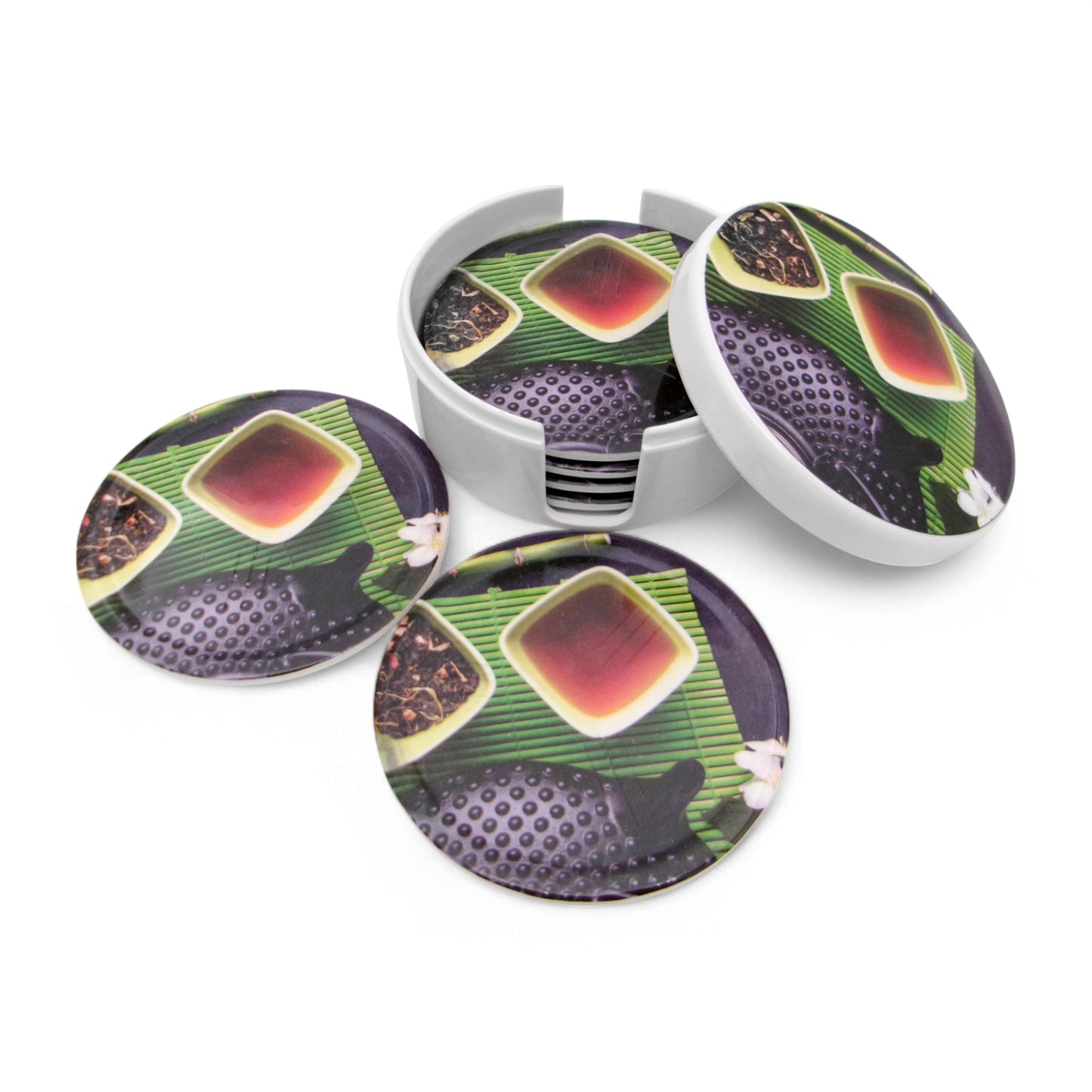 SUPERWARE | Pure Melamine | Coasters- Tea Cup | Set Of 8 Pcs | Stain Free, Glazed Finish