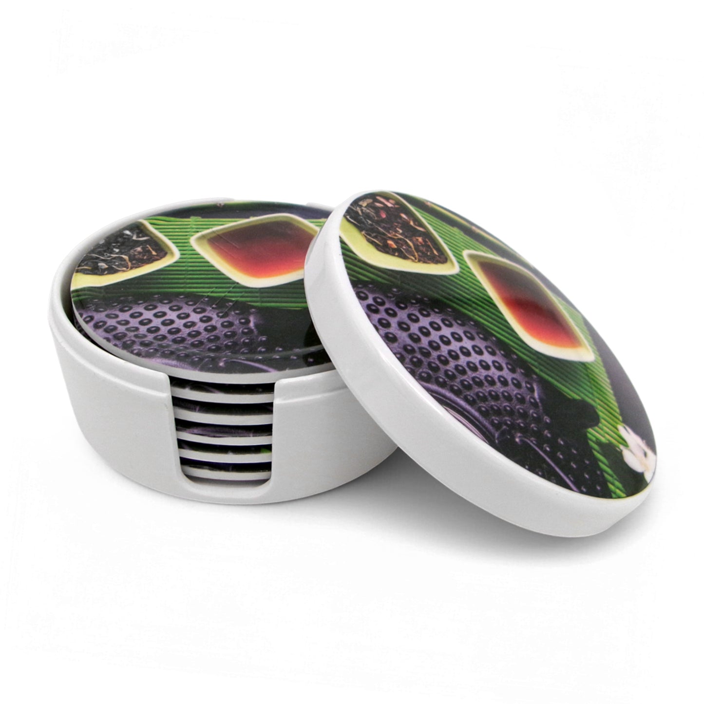 SUPERWARE | Pure Melamine | Coasters- Tea Cup | Set Of 8 Pcs | Stain Free, Glazed Finish