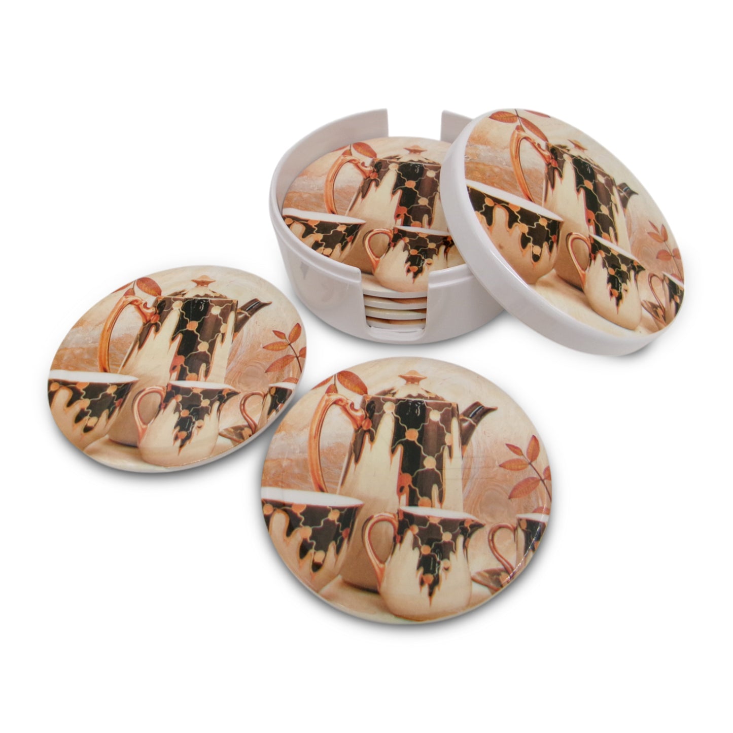 SUPERWARE | Pure Melamine | Coasters - Turkish Coffee | Set Of 8 Pcs | Stain Free, Glazed Finish