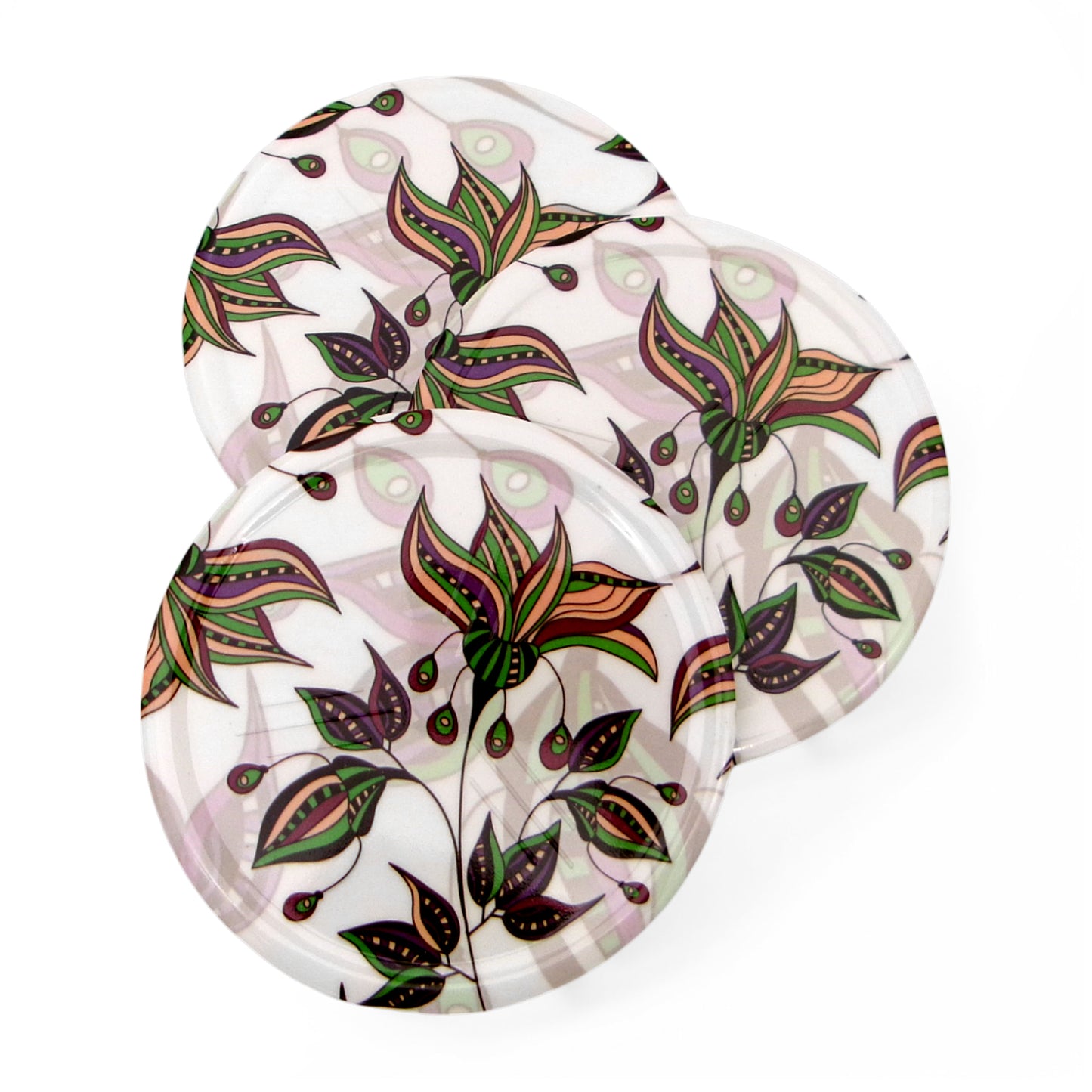 SUPERWARE | Pure Melamine | Coasters - Vercelli on White | Set Of 8 Pcs | Stain Free, Glazed Finish