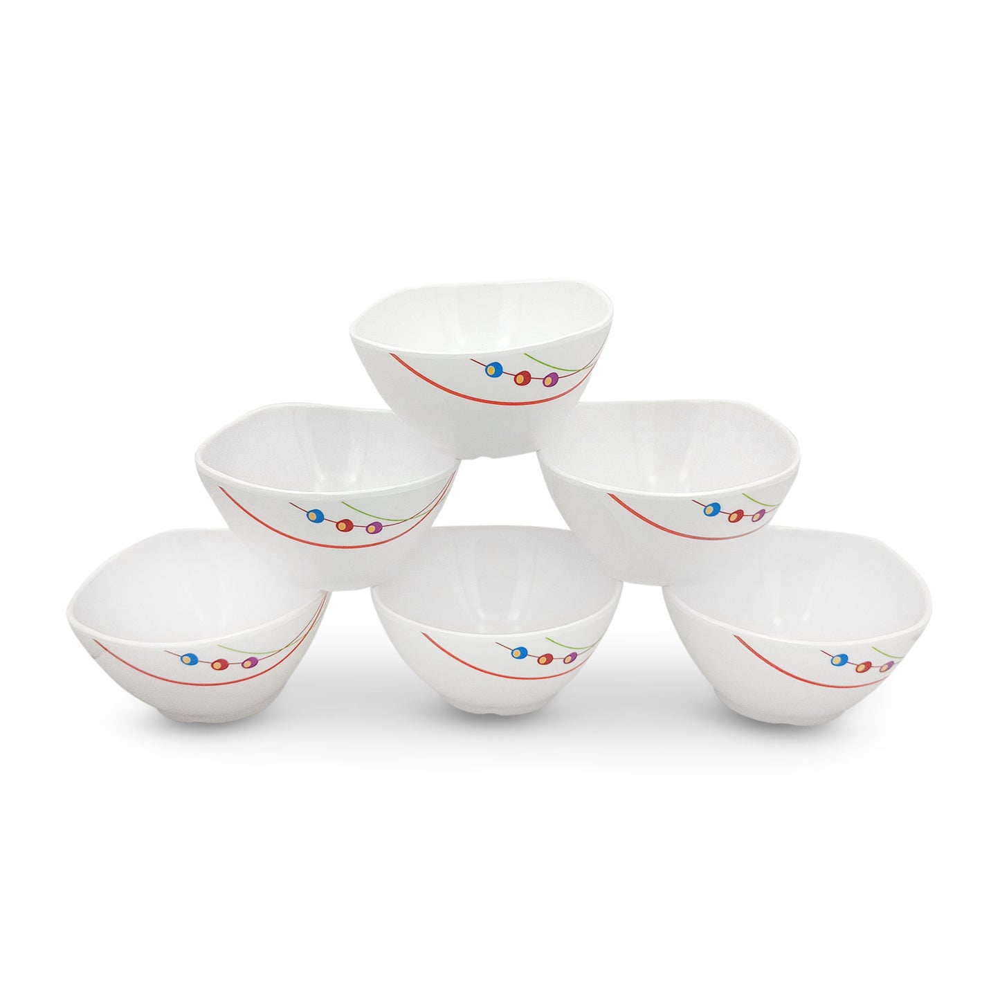 SUPERWARE | Pure Melamine | Katori Set - Dippin Dots (3.75") | 6 Nos. | Stain Free, Glazed Finish