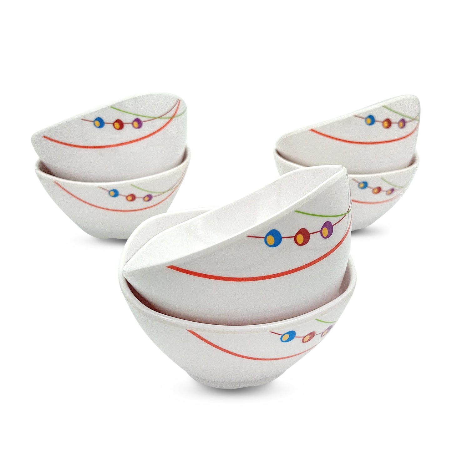 SUPERWARE | Pure Melamine | Katori Set - Dippin Dots (3.75") | 6 Nos. | Stain Free, Glazed Finish