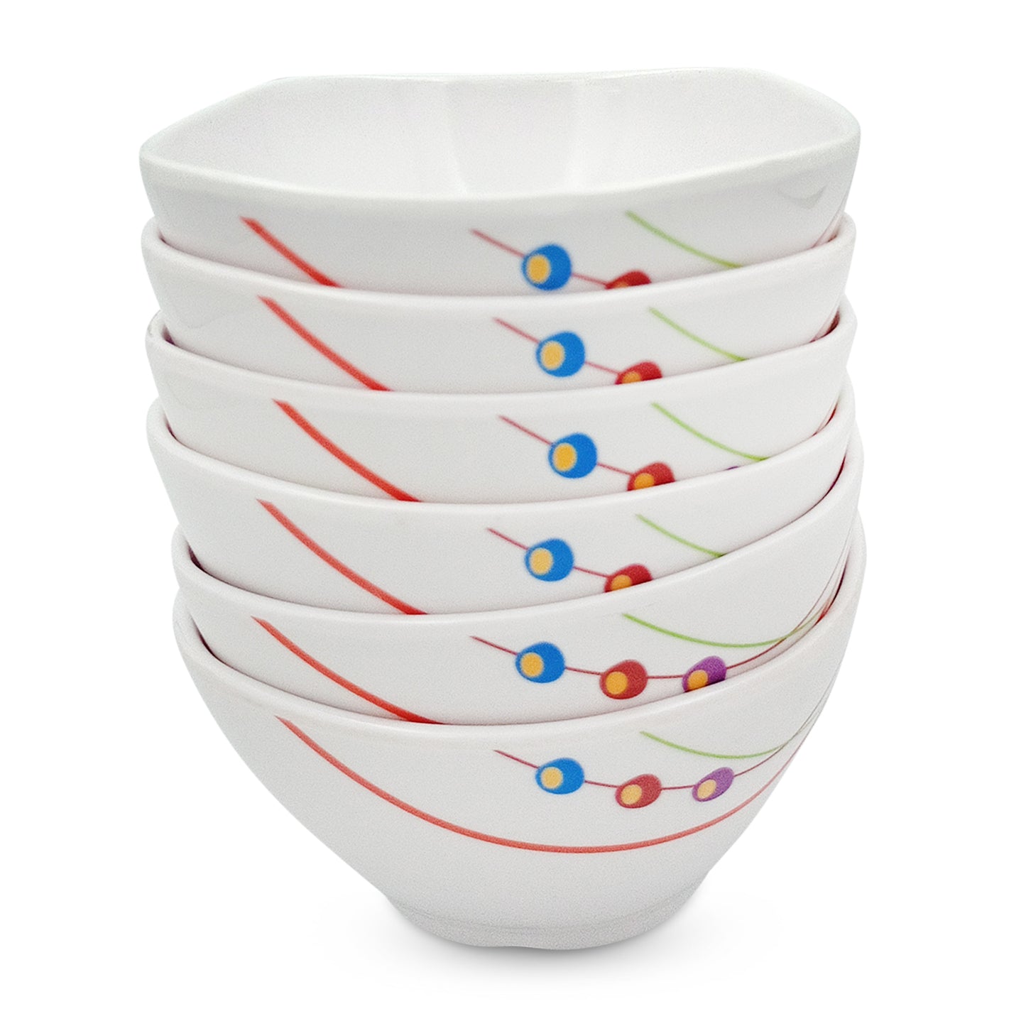 SUPERWARE | Pure Melamine | Katori Set - Dippin Dots (3.75") | 6 Nos. | Stain Free, Glazed Finish