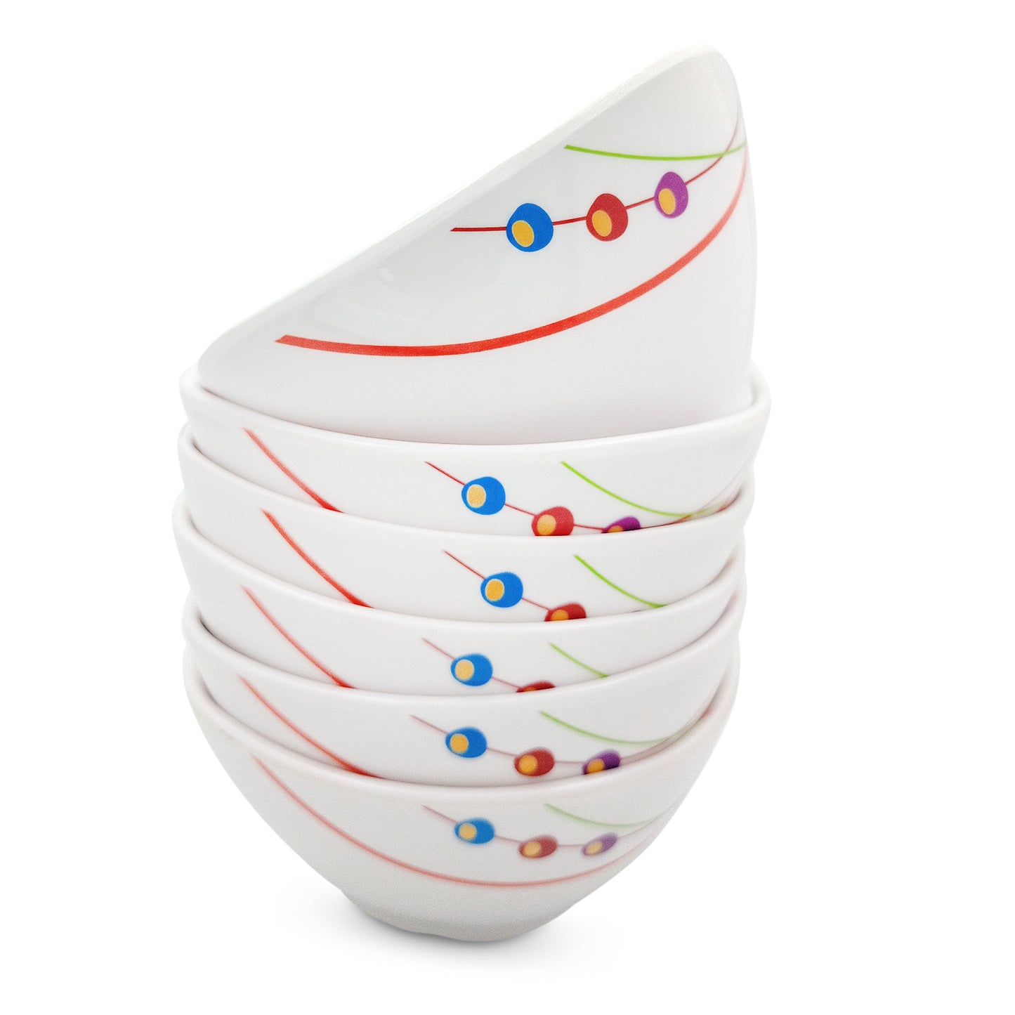 SUPERWARE | Pure Melamine | Katori Set - Dippin Dots (3.75") | 6 Nos. | Stain Free, Glazed Finish