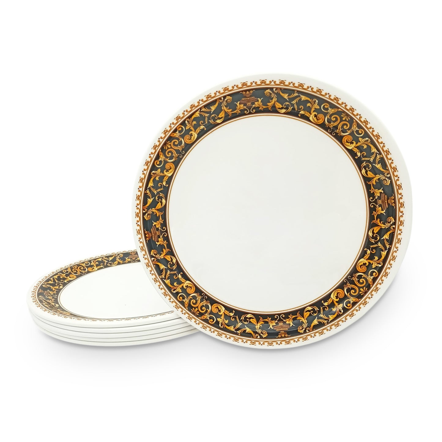 SUPERWARE | Pure Melamine | Dinner Plate Set – Dynasty (11.0") | 6 Nos. | Stain Free, Glazed Finish