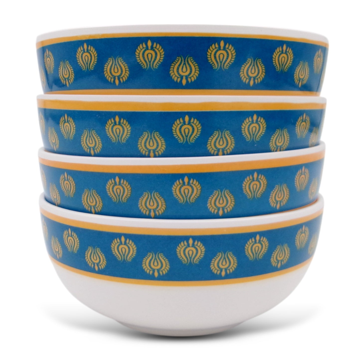 EKTRA | Premium Melamine | Dinner Set – Golden Crest (Set of 12 Pcs.) | Durable, Fade Proof
